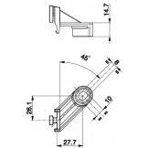 Držák axiální ventilátor - 45° DX